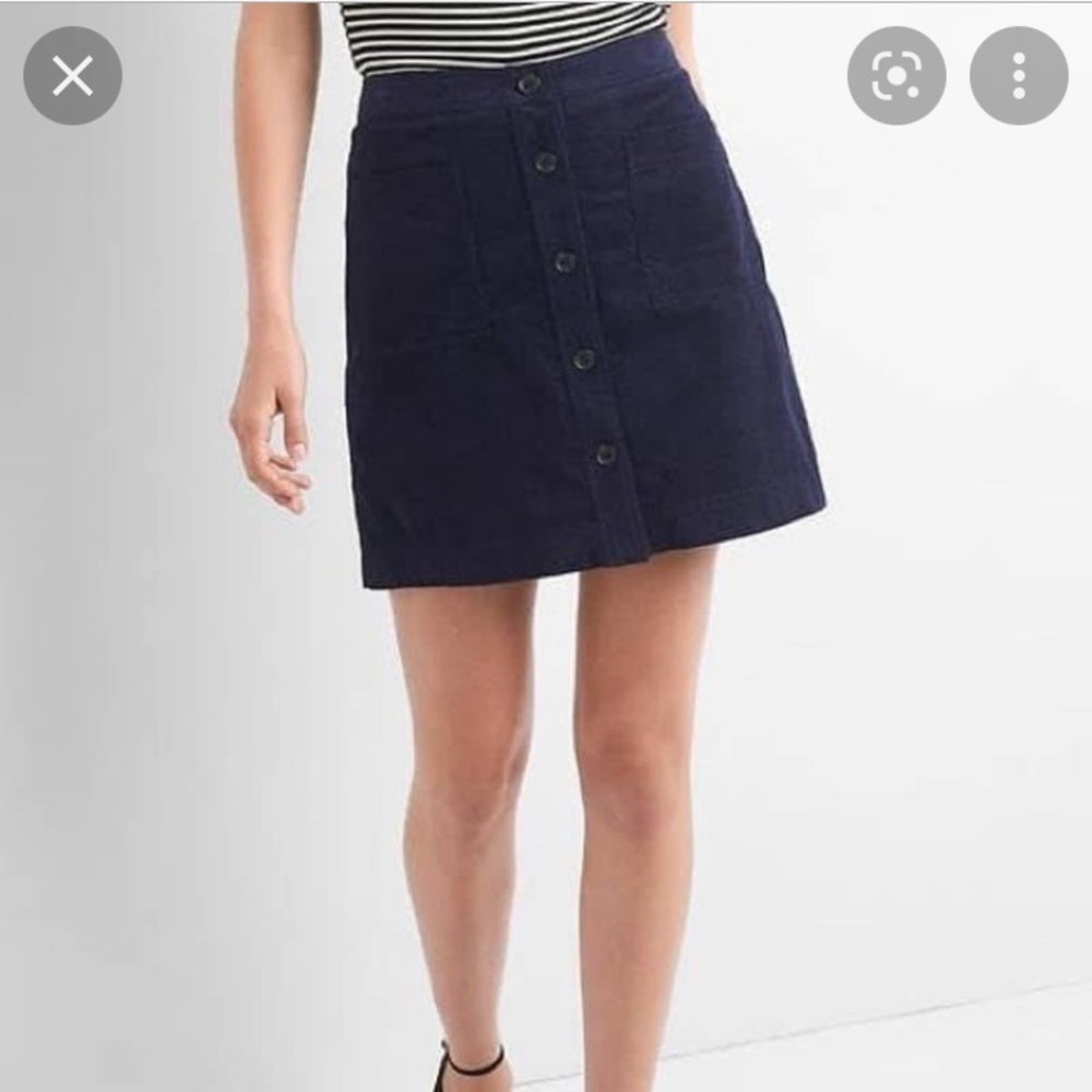 NWOT blue corduroy skirt
